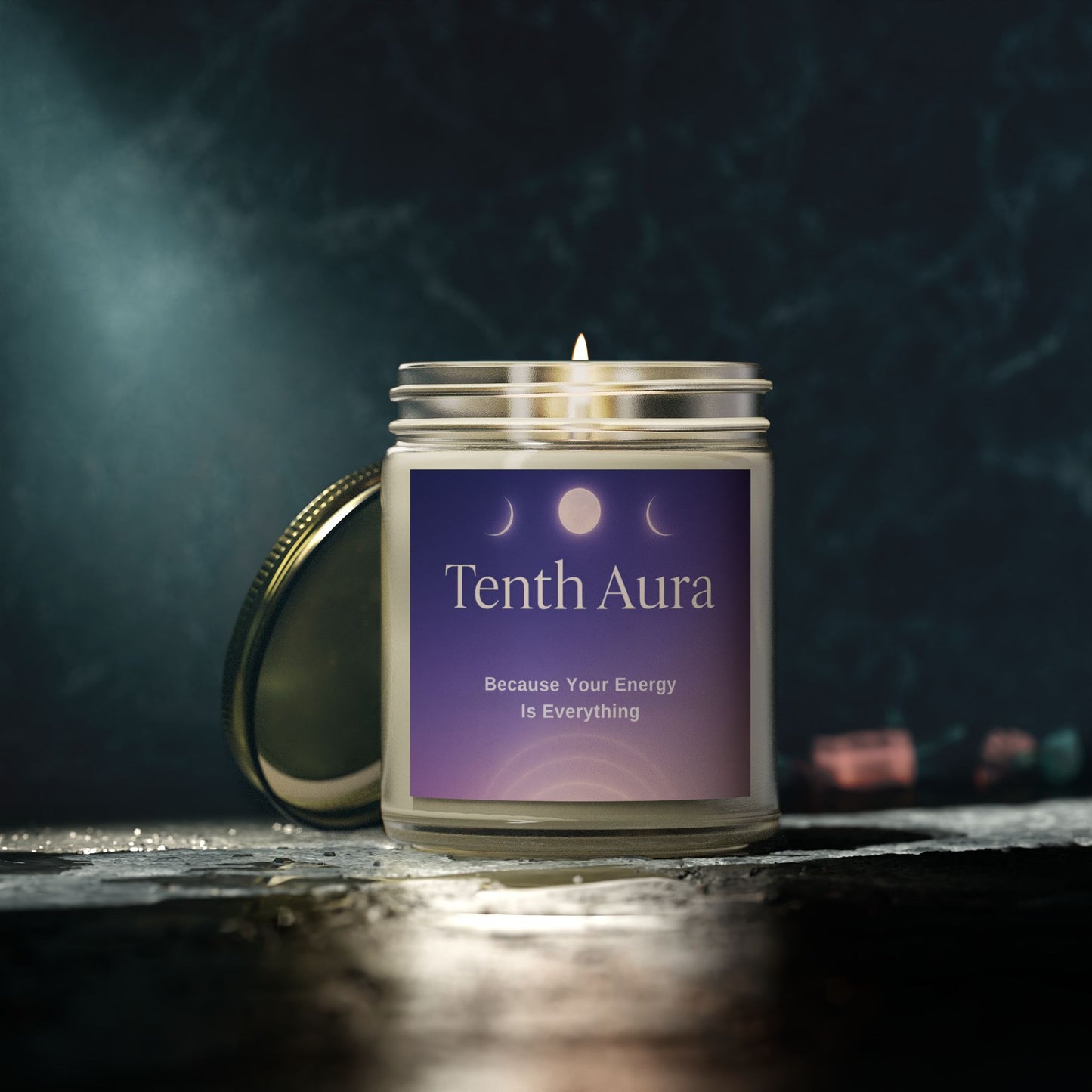 Tenth Aura Scented Candles, Coconut Apricot Wax (4oz, 9oz)