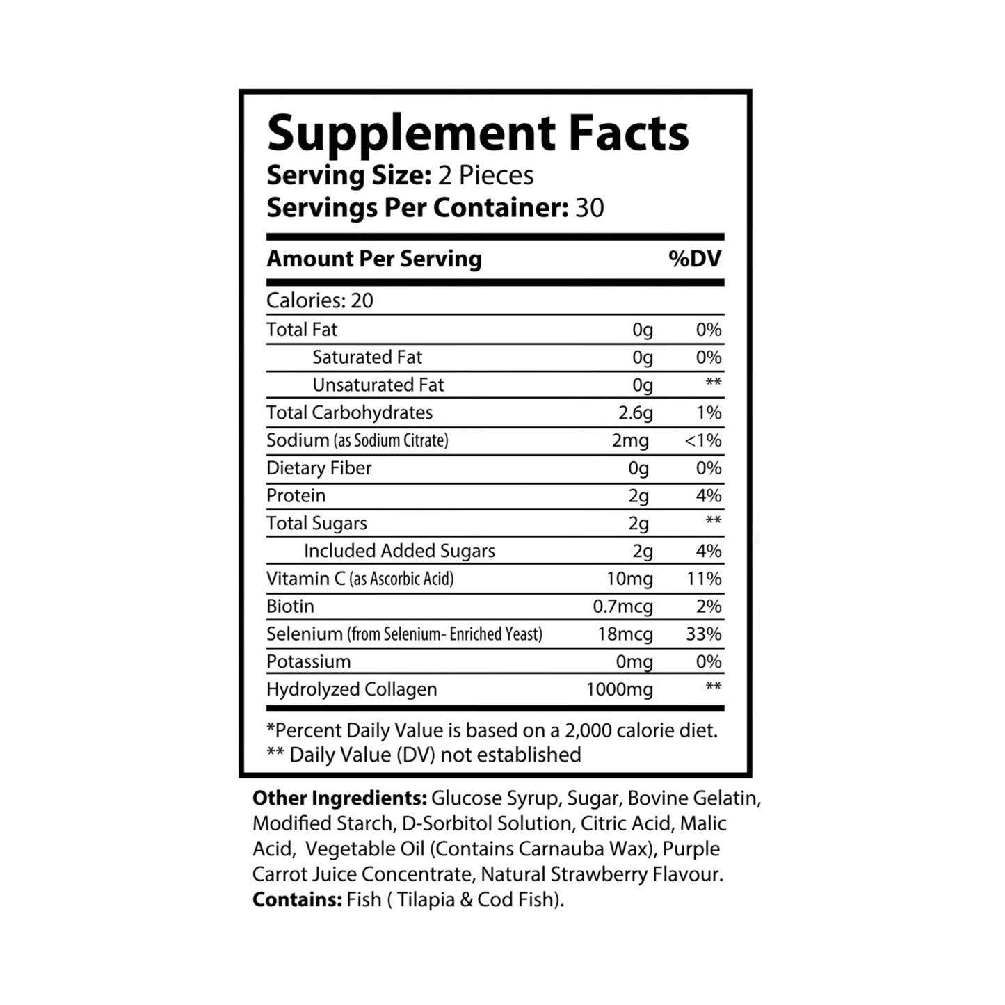 Collagen Gummies (60 Gummies), Corn Free, Non-GMO, With Biotin and Vitamin C