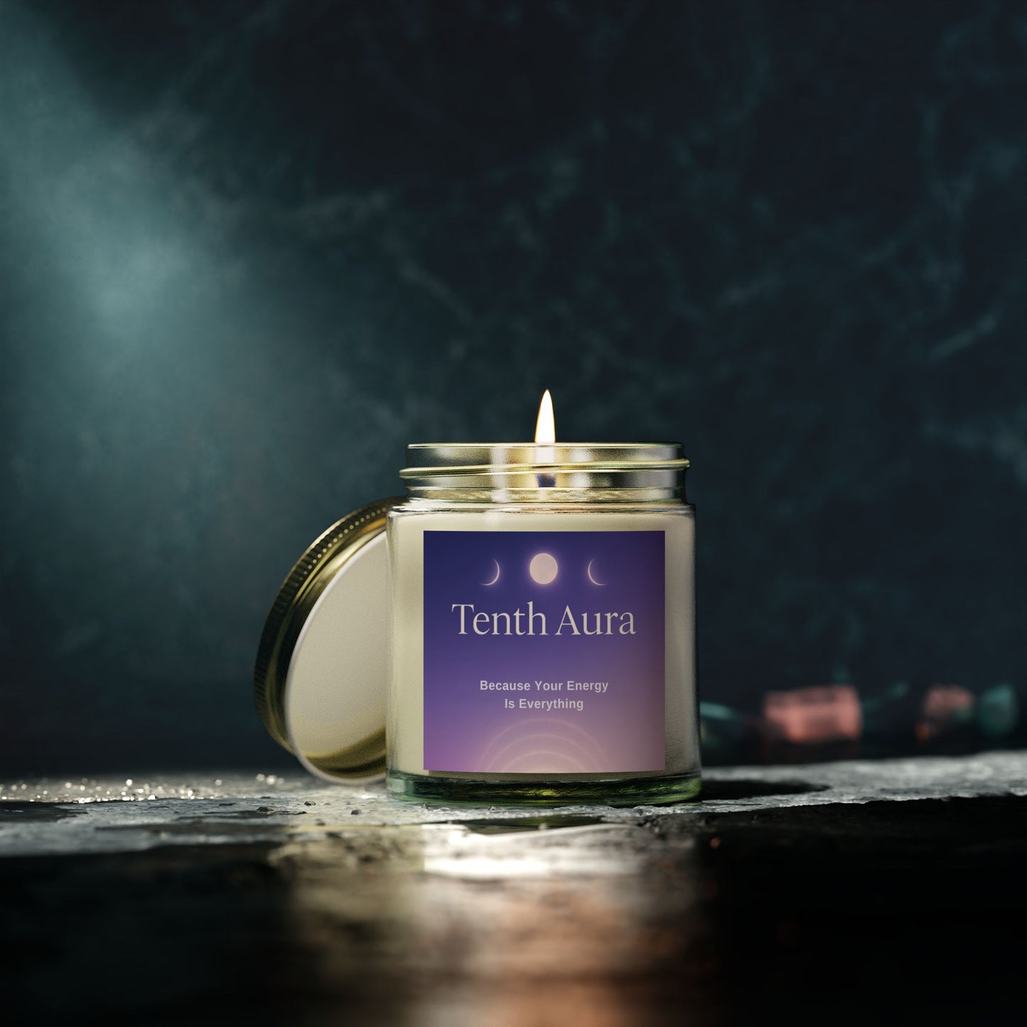Tenth Aura Scented Candles, Coconut Apricot Wax (4oz, 9oz)