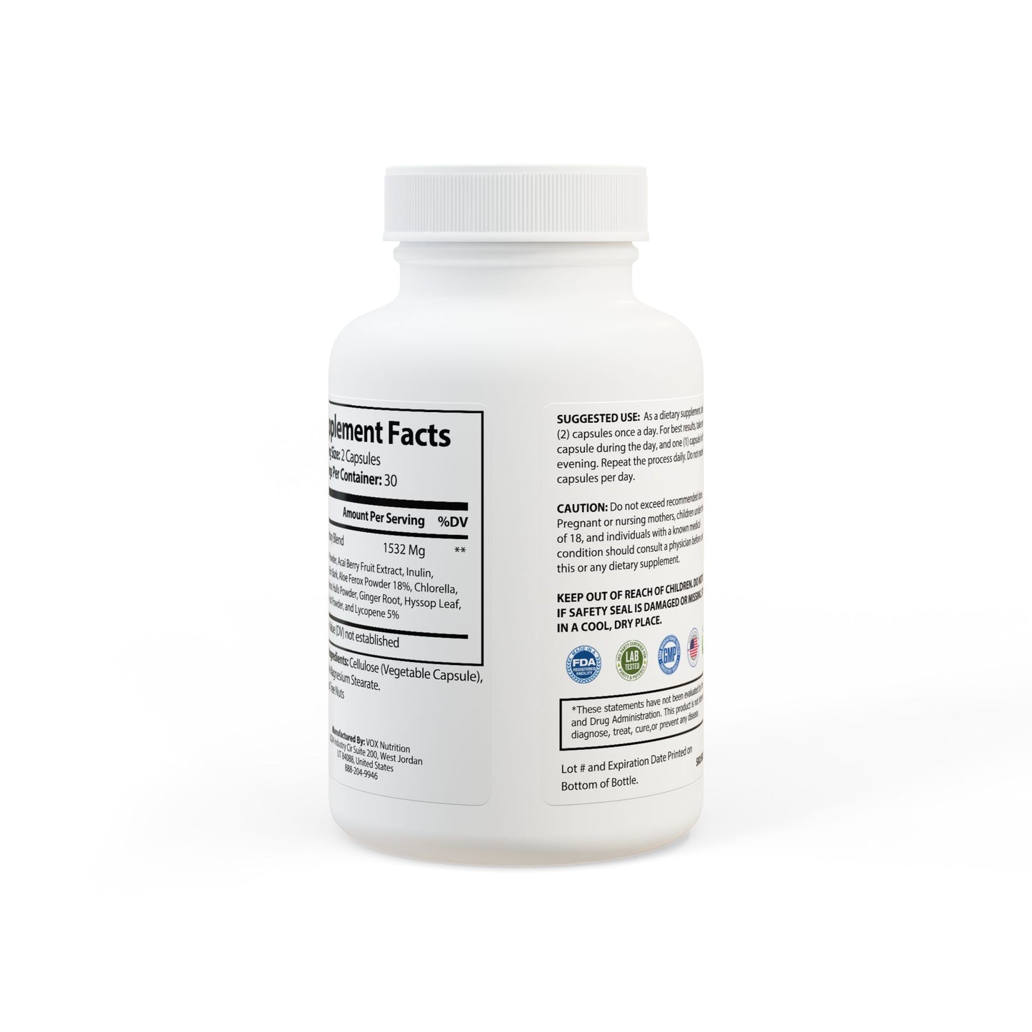 Acai Berry Complex Supplement (60 Capsules), Vegan-Friendly, Lactose-Free, Non-GMO (Contains Tree Nuts)