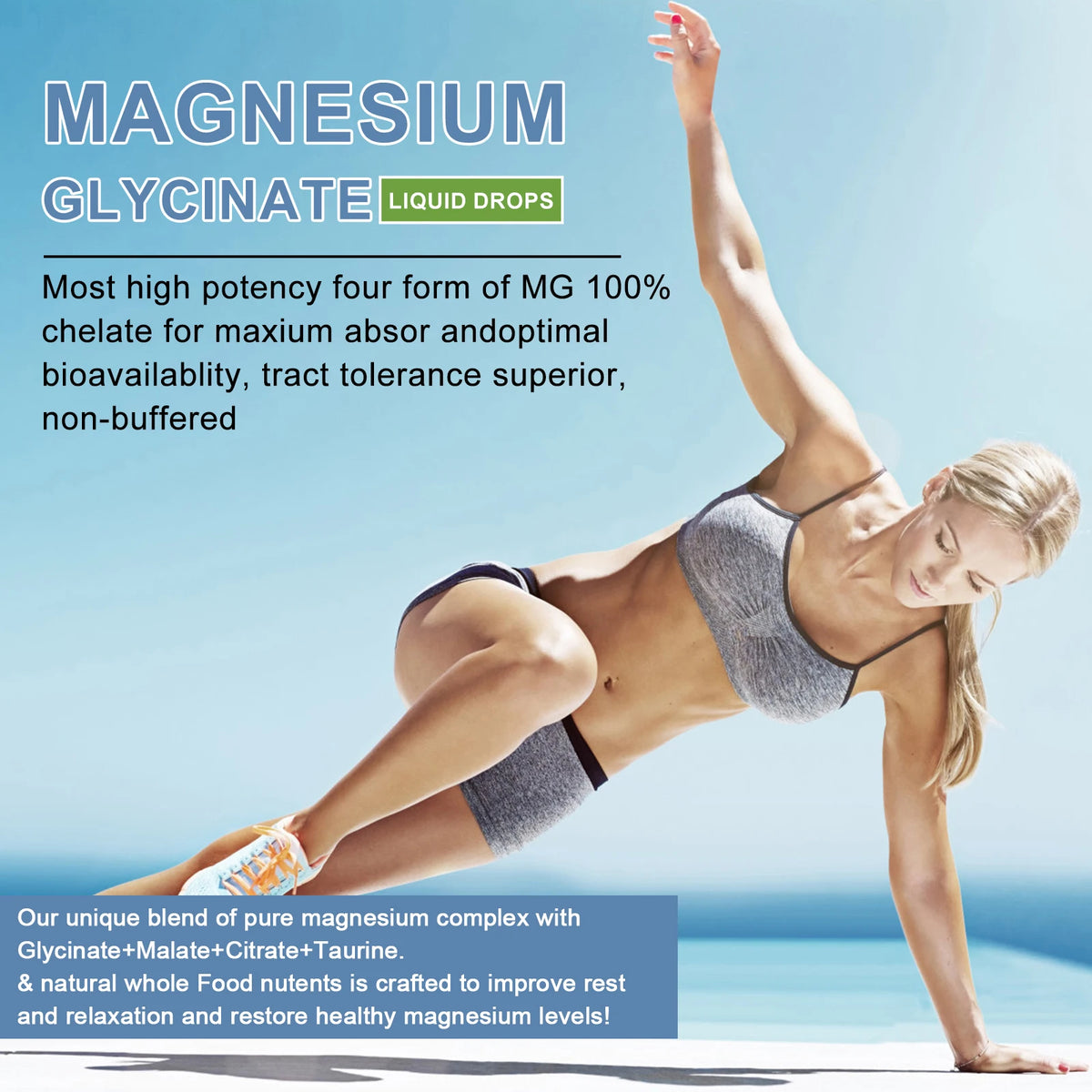 Magnesium Glycinate Liquid Drops 60ml – Sleep, Muscle, Nerve, Bone & Relaxation Support | Sugar Free