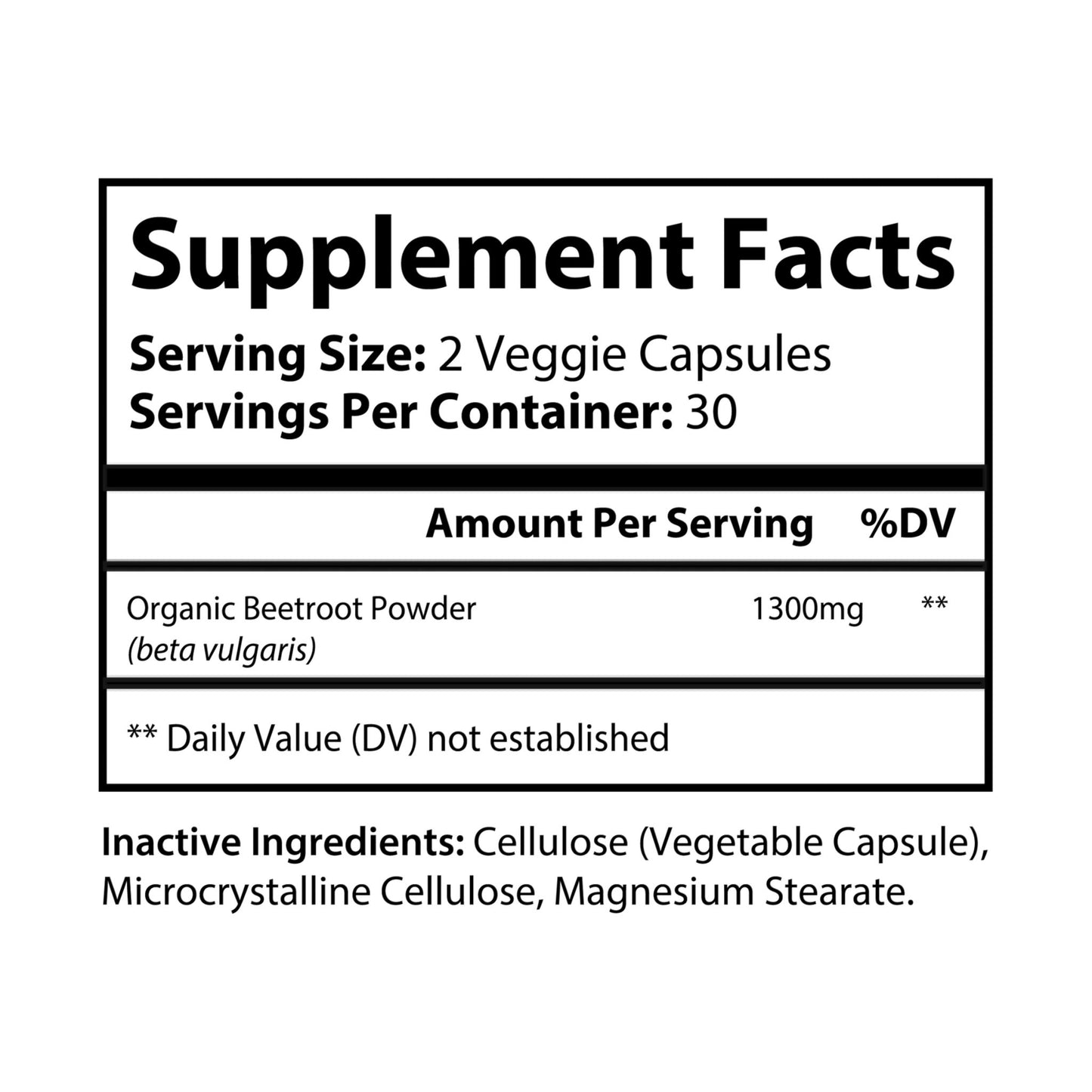 Beetroot Supplement (60 Capsules), Vegan, Non-GMO