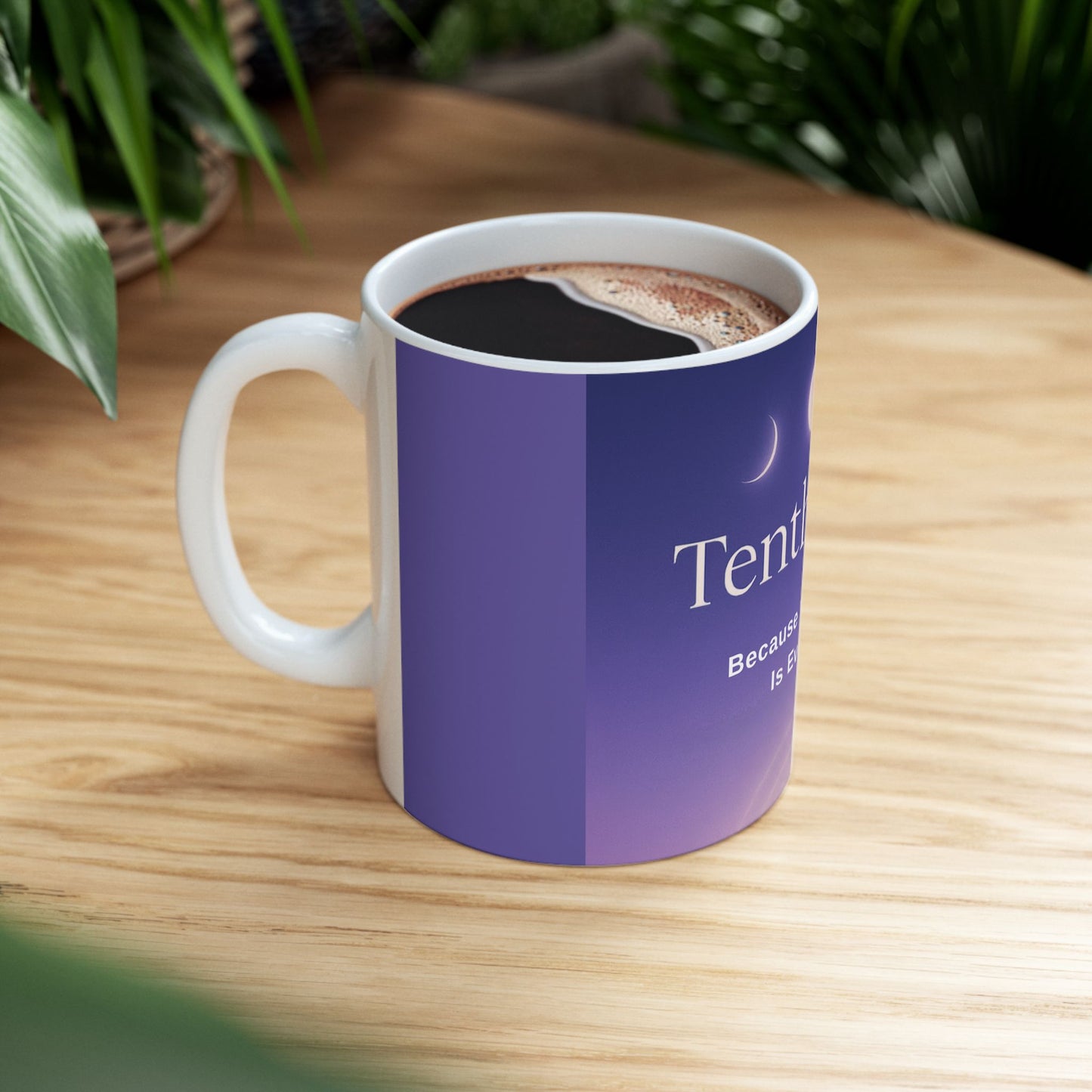 Tenth Aura Coffee Cup, Gift for Energy Healing, Astrology Lover, Unique Meditation Tea Mug, Purple Aura Mug, 11 oz.