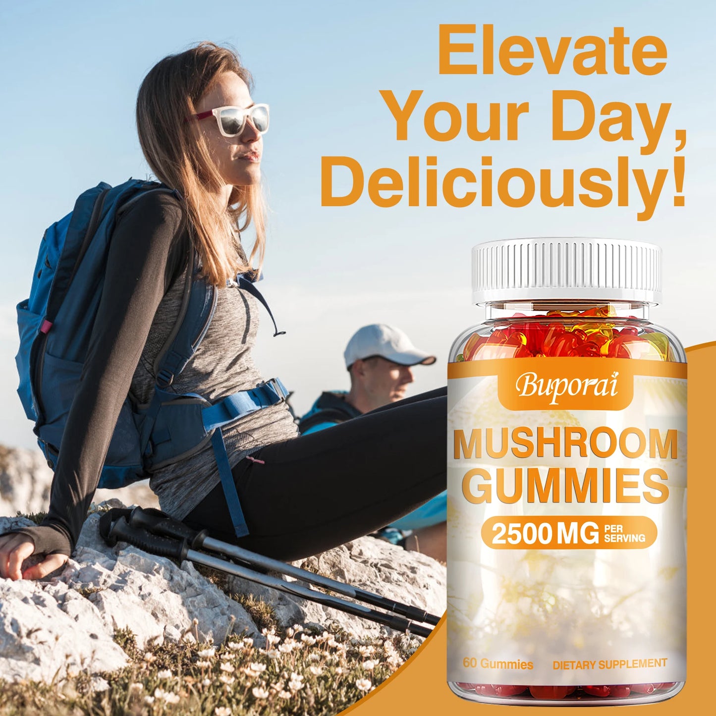 Mushroom Gummies – Brain Health, Memory & Immune Support (60 Count)