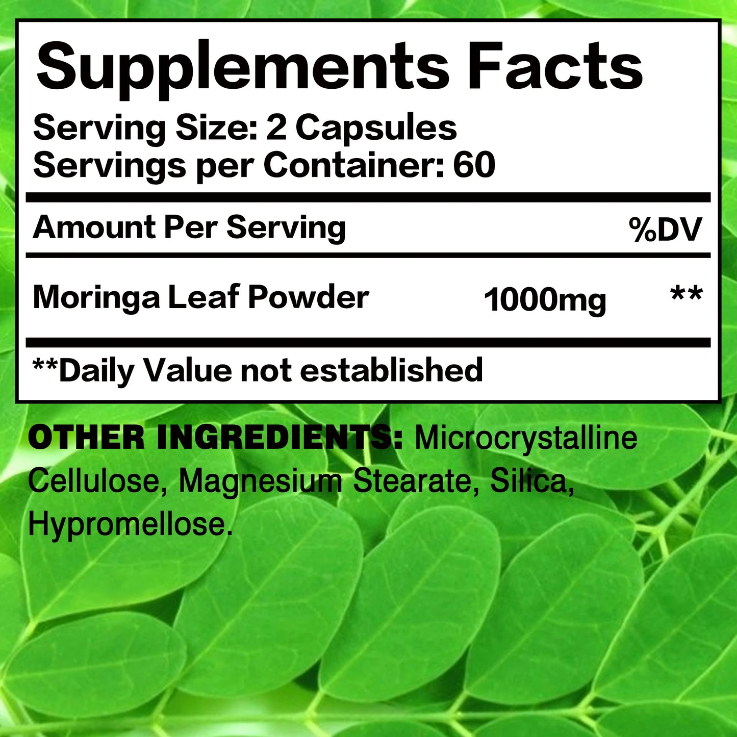 Moringa Capsules – Immune Support, Energy & Metabolism Boost | Natural Anti-Inflammatory Detox & Fat-Burn Support – 120 Capsules