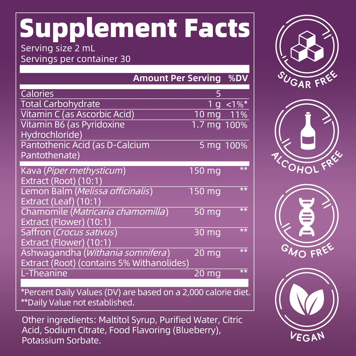 Cortisol Health Drops with Ashwagandha, L-Theanine & Chamomile – Stress, Calm, Sleep; Mood Support