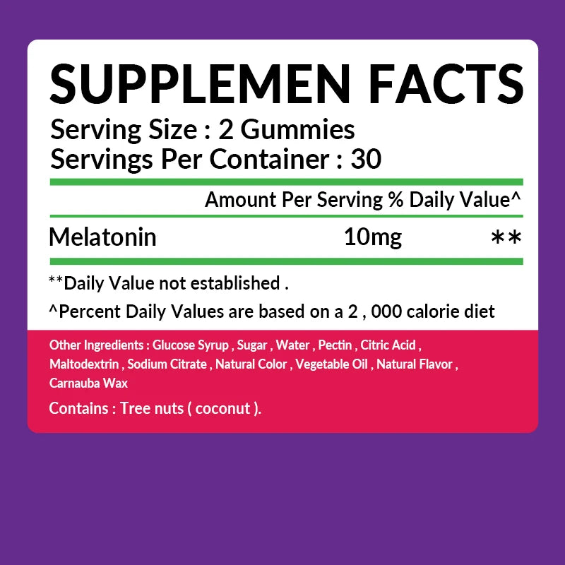 Melatonin Gummies 10mg – Natural Sleep Aid to Fall Asleep Faster & Improve Rest Quality – Insomnia Support & Immune Boost (60 Gummies)