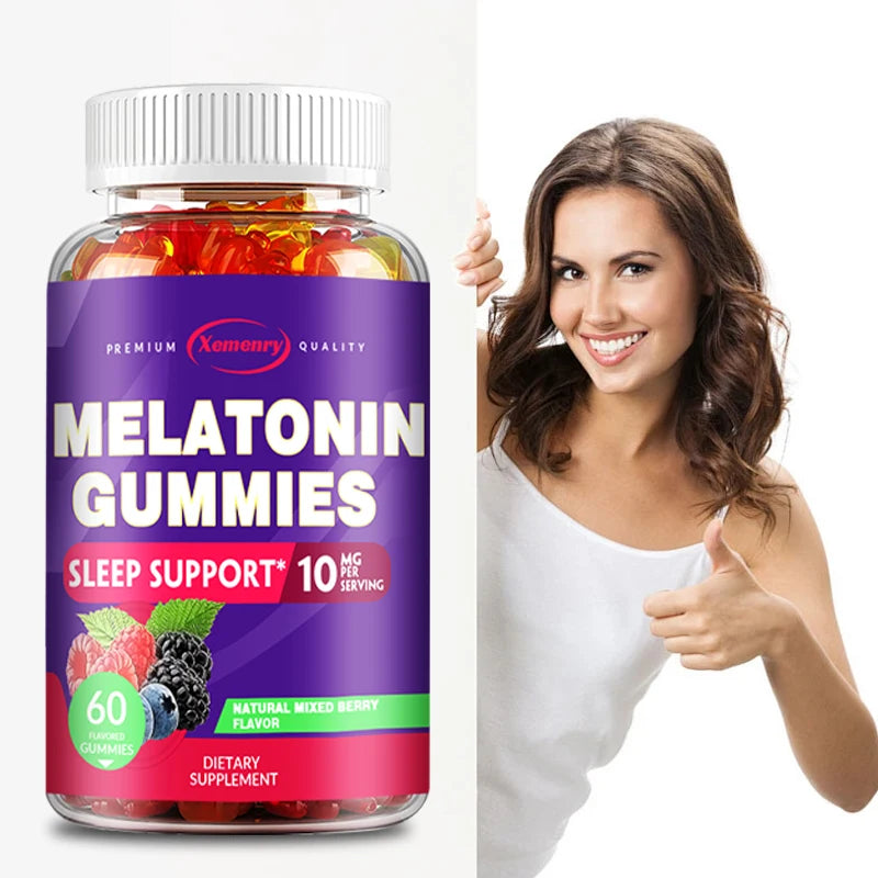 Melatonin Gummies 10mg – Natural Sleep Aid to Fall Asleep Faster & Improve Rest Quality – Insomnia Support & Immune Boost (60 Gummies)