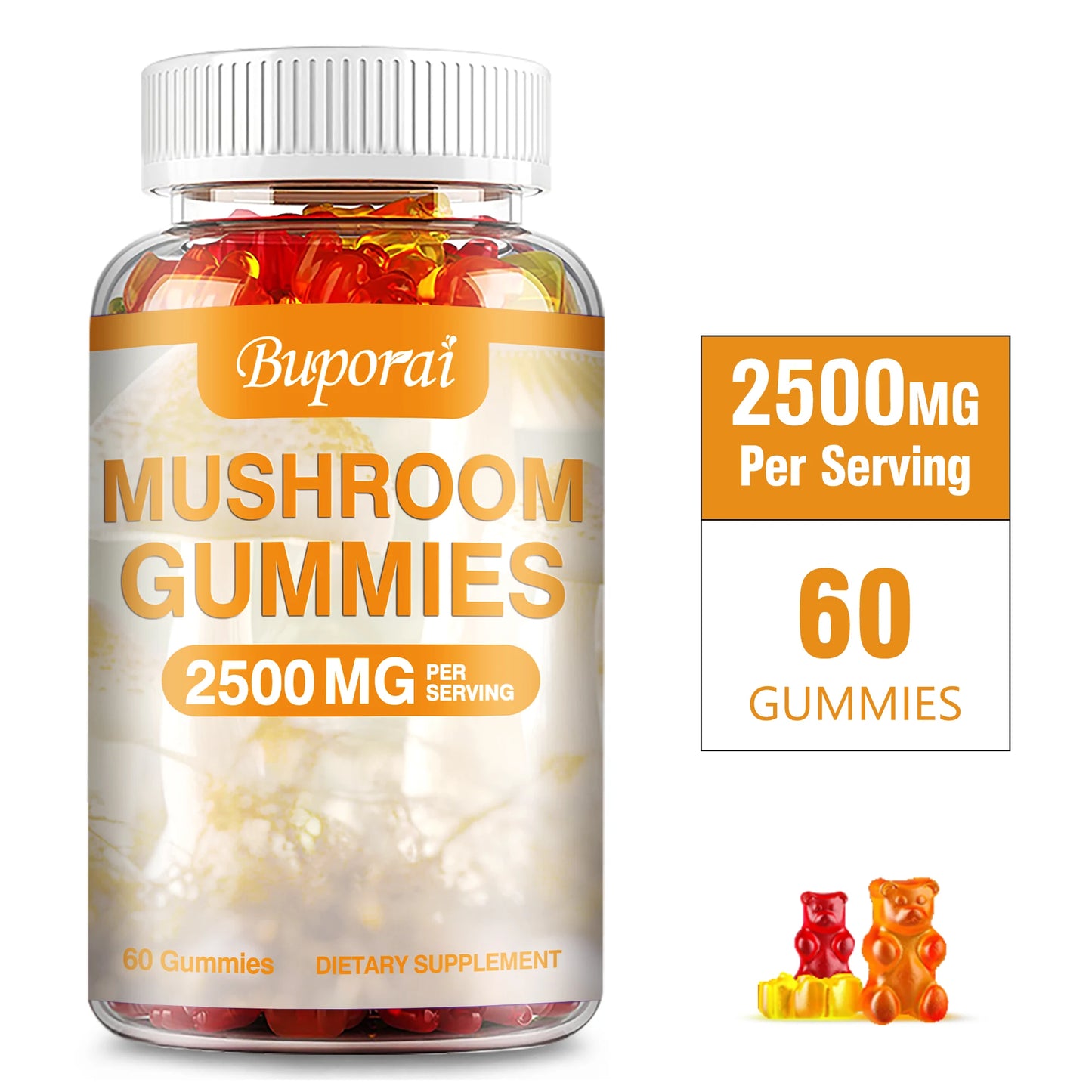 Mushroom Gummies – Brain Health, Memory & Immune Support (60 Count)