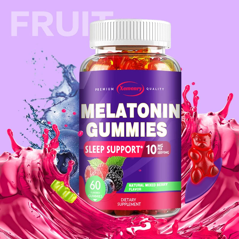Melatonin Gummies 10mg – Natural Sleep Aid to Fall Asleep Faster & Improve Rest Quality – Insomnia Support & Immune Boost (60 Gummies)