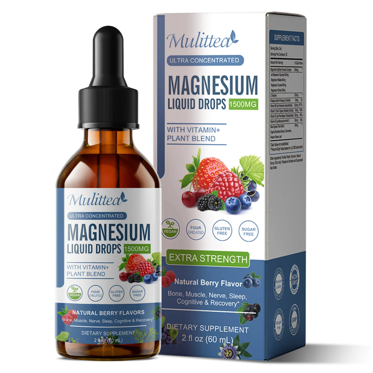 Magnesium Glycinate Liquid Drops 60ml – Sleep, Muscle, Nerve, Bone & Relaxation Support | Sugar Free
