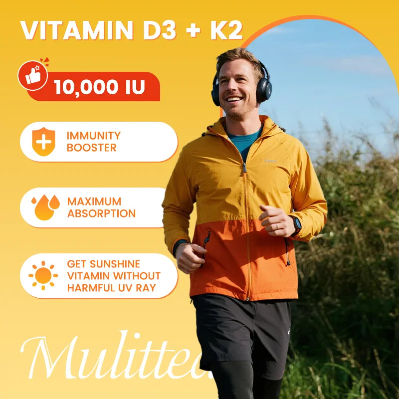 Vitamin D3 + K2 Capsules – Bone, Heart, Teeth & Immune System Support