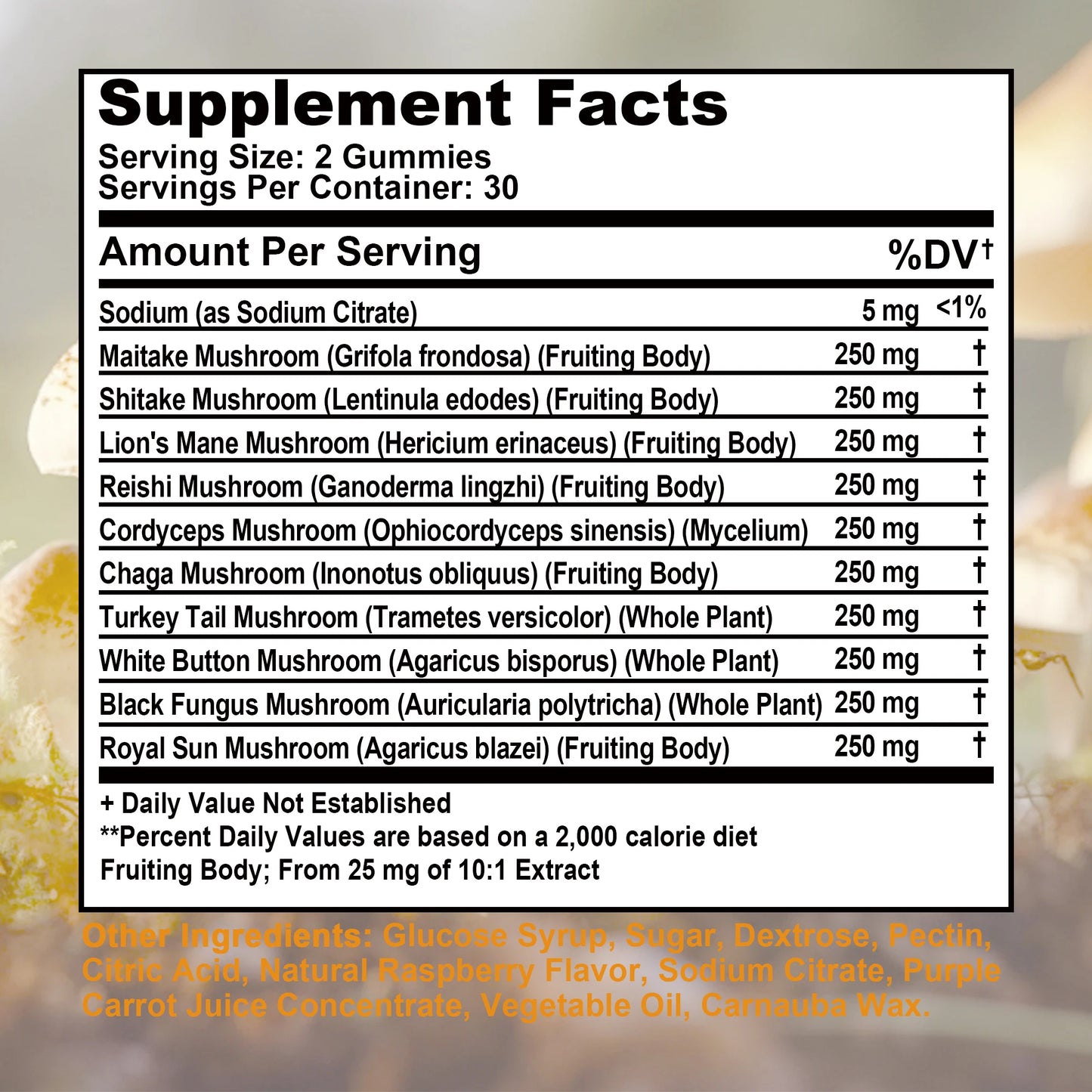 Mushroom Gummies – Brain Health, Memory & Immune Support (60 Count)