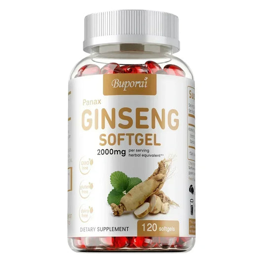 Red Panax Ginseng Softgels – Boost Energy, Focus & Performance | Supports Immune Health, Memory & Antioxidant Protection – 120 Count