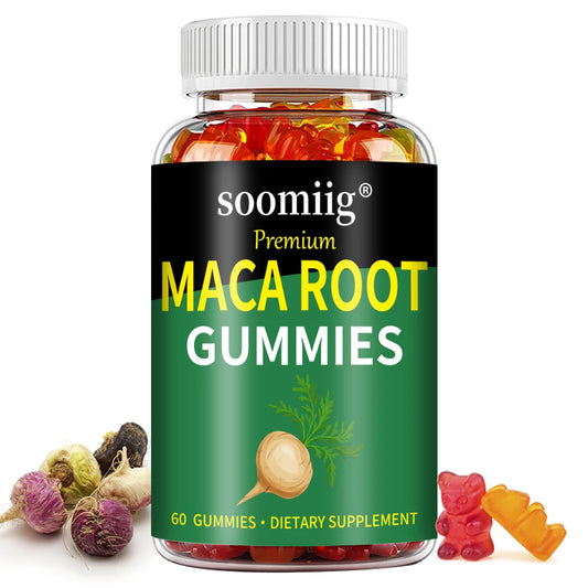 Maca Root Gummies – Natural Energy, Endurance & Reproductive Health Support | Workout & Performance Booster – 60 Gummies