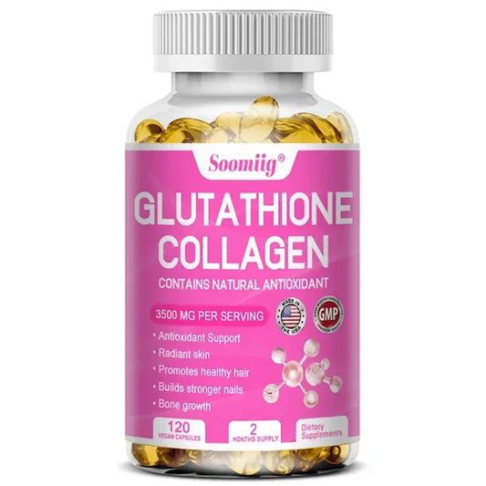 Glutathione Collagen Capsules | Skin Brightening, Hair, Skin & Nail Support | Non-GMO Supplement