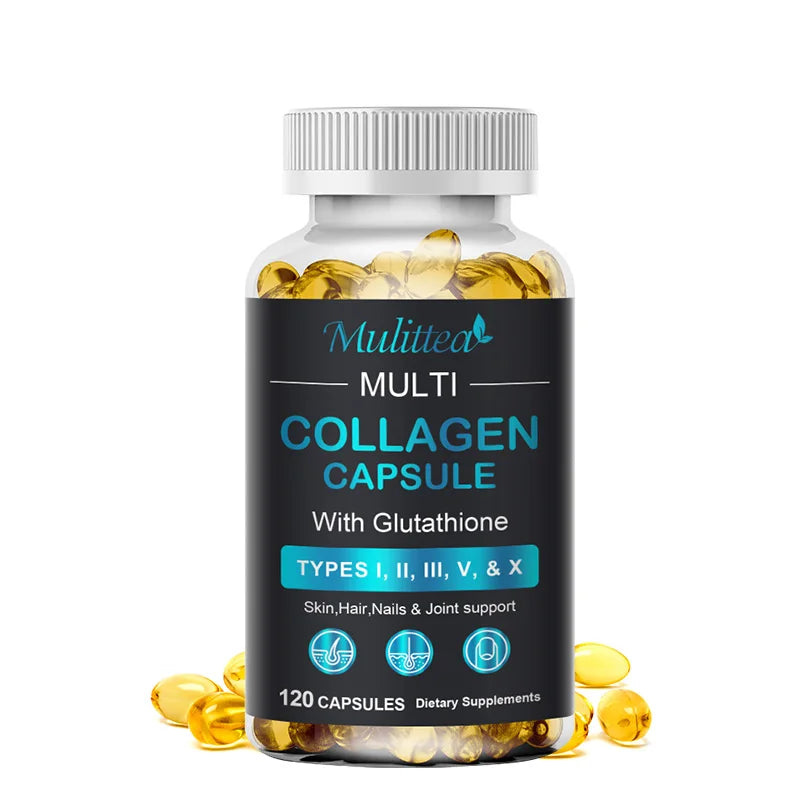 Multi Collagen with Biotin Capsules – Anti-Aging Skin, Hair, Nails & Joint Support Supplement | Firming & Glow Boost Formula (60-count)