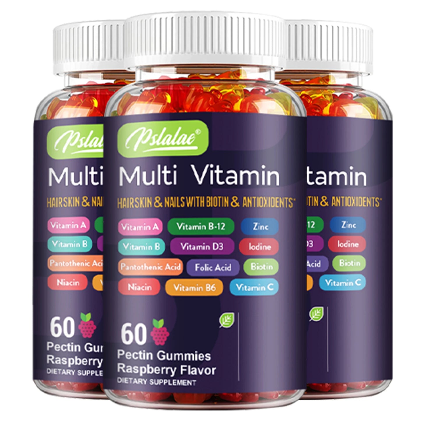 Multivitamin Gummies with Biotin – Hair, Skin & Nail Support + Immune Boost | Antioxidant Formula – 60 Gummies