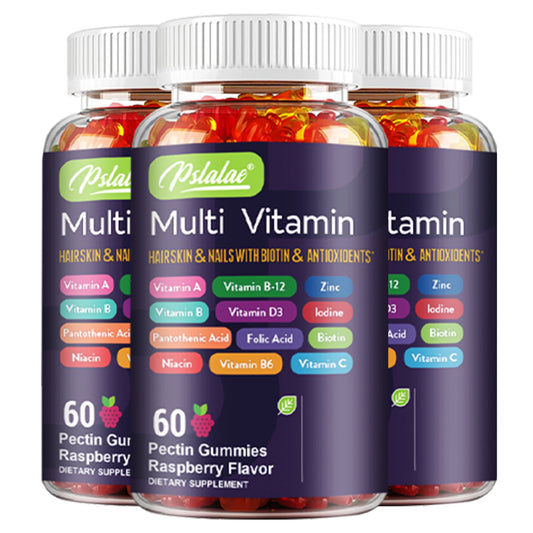 Multivitamin Gummies with Biotin – Hair, Skin & Nail Support + Immune Boost | Antioxidant Formula – 60 Gummies