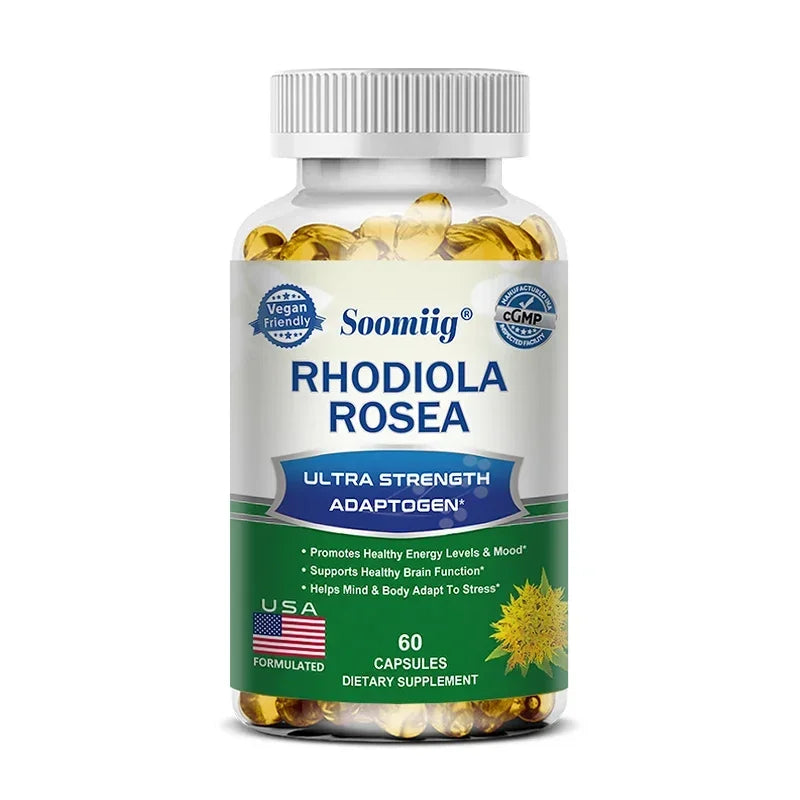 Rhodiola Rosea Capsules – Natural Energy, Focus & Mood Support (30, 60, 120 Count)