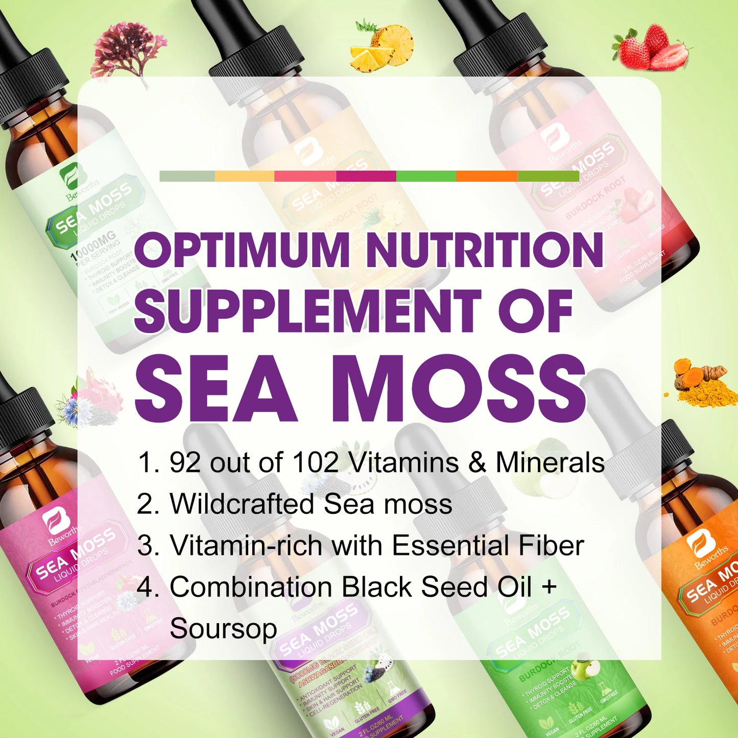 Sea Moss Extract Drops 60ML | Immune & Kidney Support | Digestive Health & Antioxidant Support