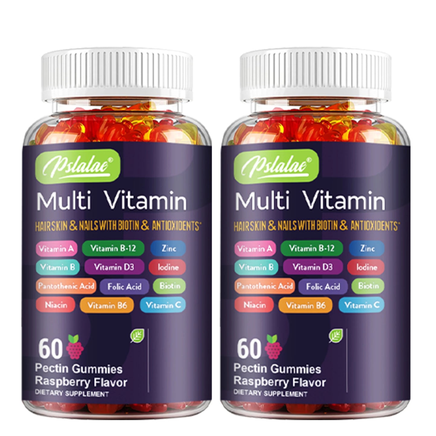 Multivitamin Gummies with Biotin – Hair, Skin & Nail Support + Immune Boost | Antioxidant Formula – 60 Gummies