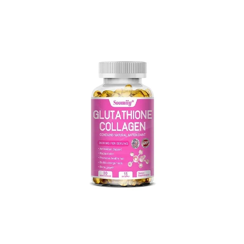 Glutathione Collagen Capsules | Skin Brightening, Hair, Skin & Nail Support | Non-GMO Supplement
