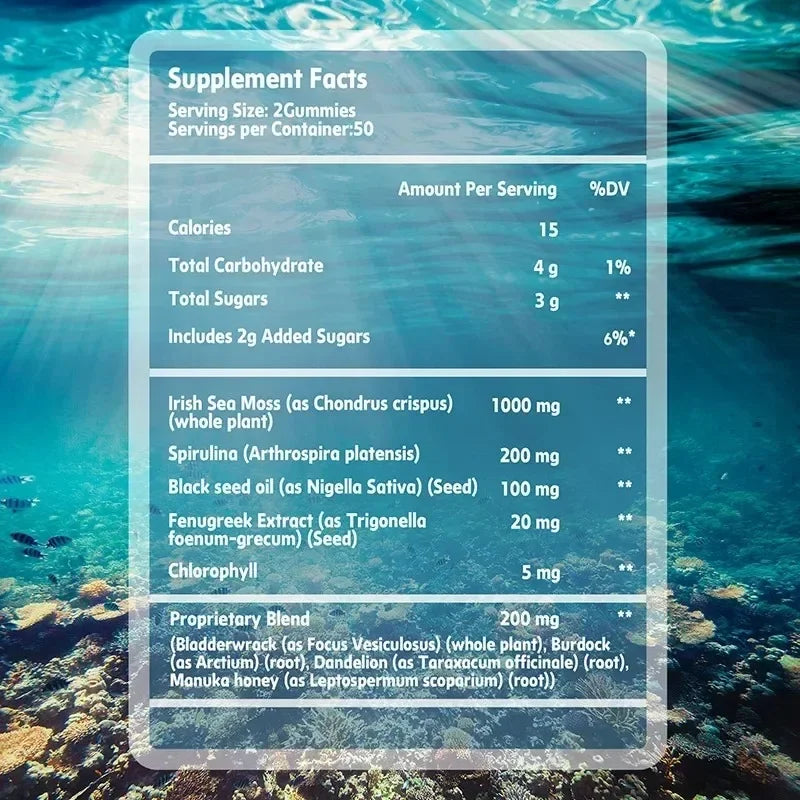 Sea Moss Gummies for Immune Support | Skin, Joint & Gut Health | Natural Detox | Thyroid Support