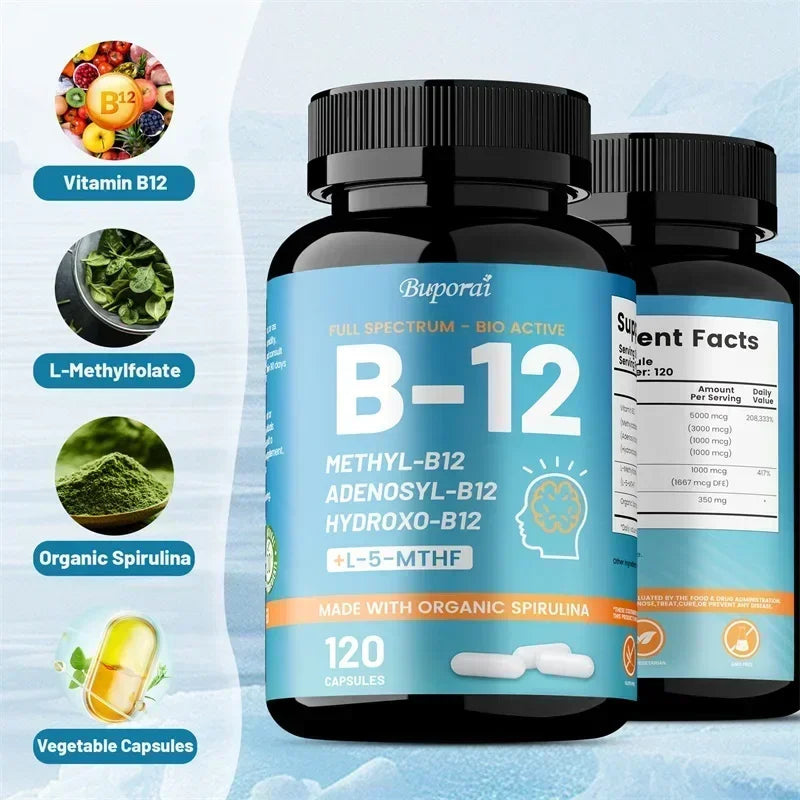 Vitamin B12 Supplement – Energy Production, Brain & Nervous System Support | Metabolism & Daily Vitality Boost
