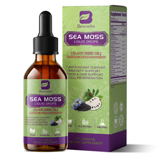 Sea Moss Extract Drops 60ML | Immune & Kidney Support | Digestive Health & Antioxidant Support