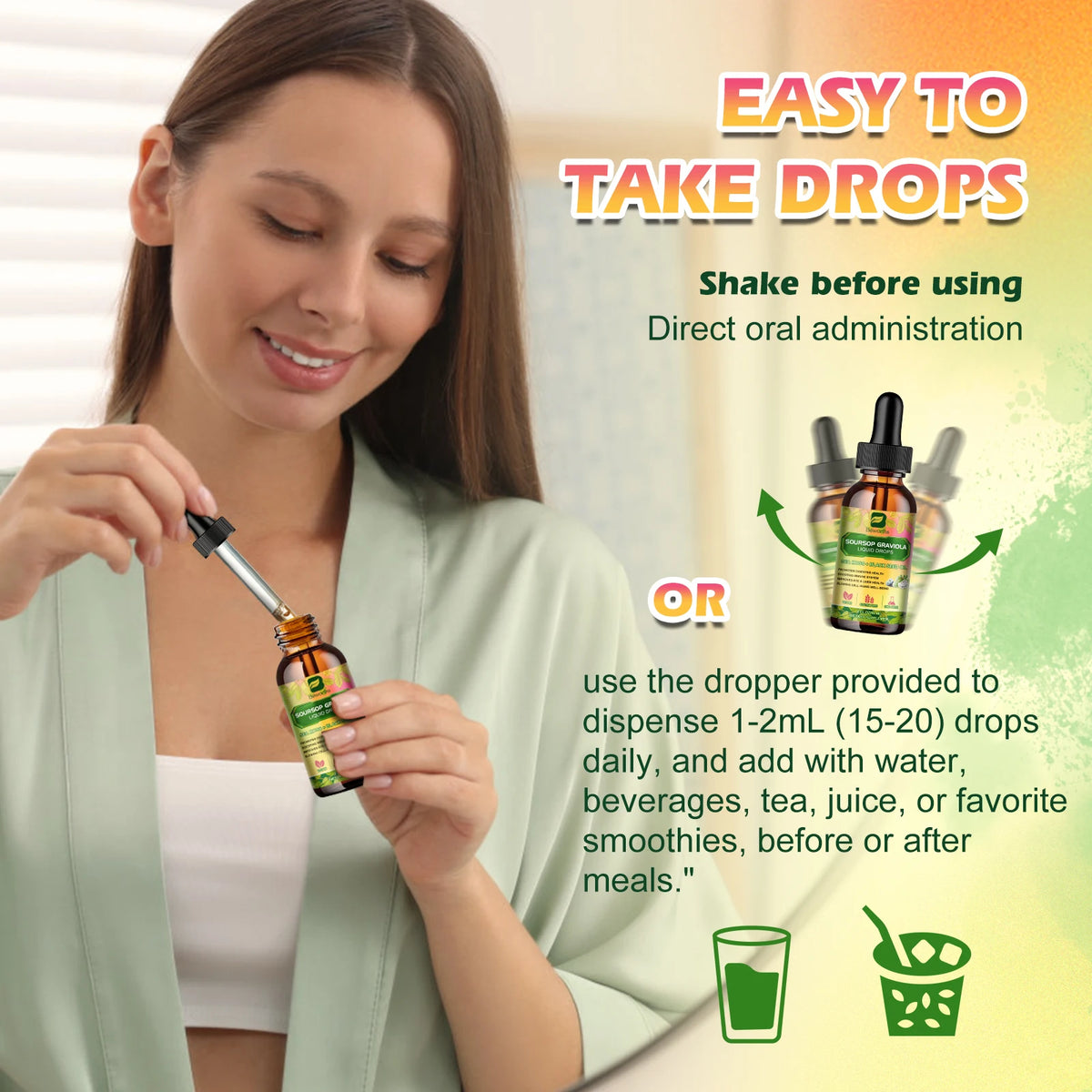 Soursop Graviola Extract Drops Black Seed Oil Support Immunity and Kidney Health,Detox,Antioxidation Gluten-Free