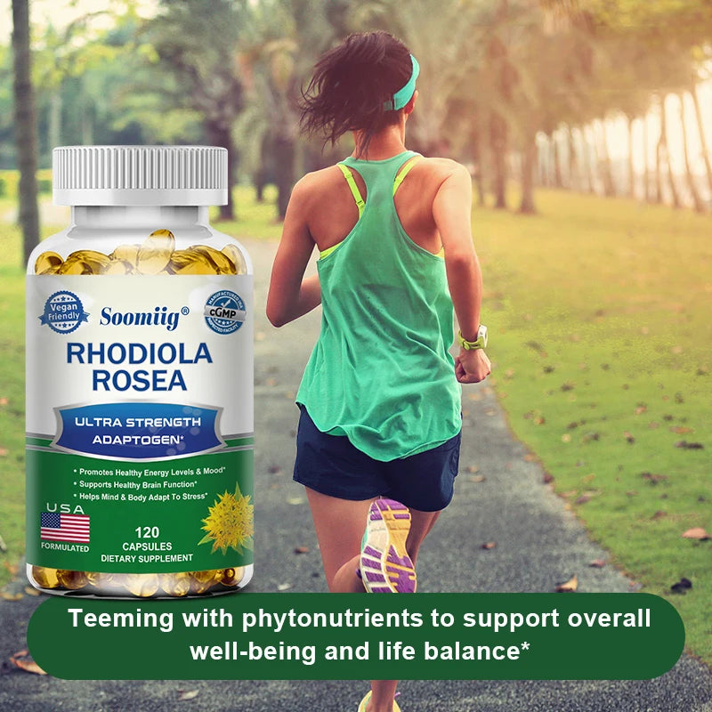 Rhodiola Rosea Capsules – Natural Energy, Focus & Mood Support (30, 60, 120 Count)