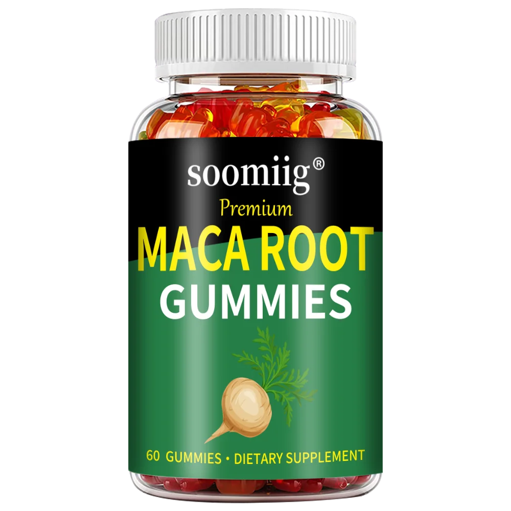 Maca Root Gummies – Natural Energy, Endurance & Reproductive Health Support | Workout & Performance Booster – 60 Gummies