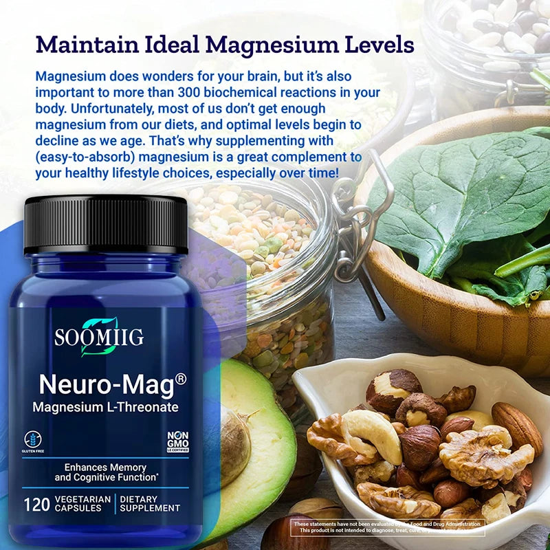 Magnesium L-Threonate Capsules – High Absorption Brain Support | Memory, Focus & Cognitive Function Supplement