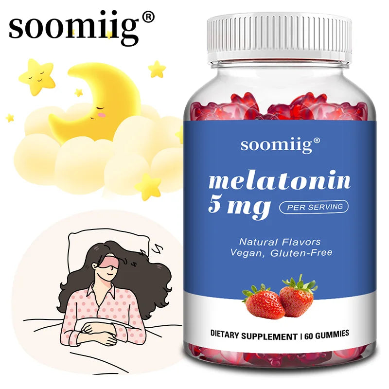 Melatonin Gummies 5mg – Natural Sleep Aid, 60 Gummies |  Sleep Support Supplement for Restful Nights