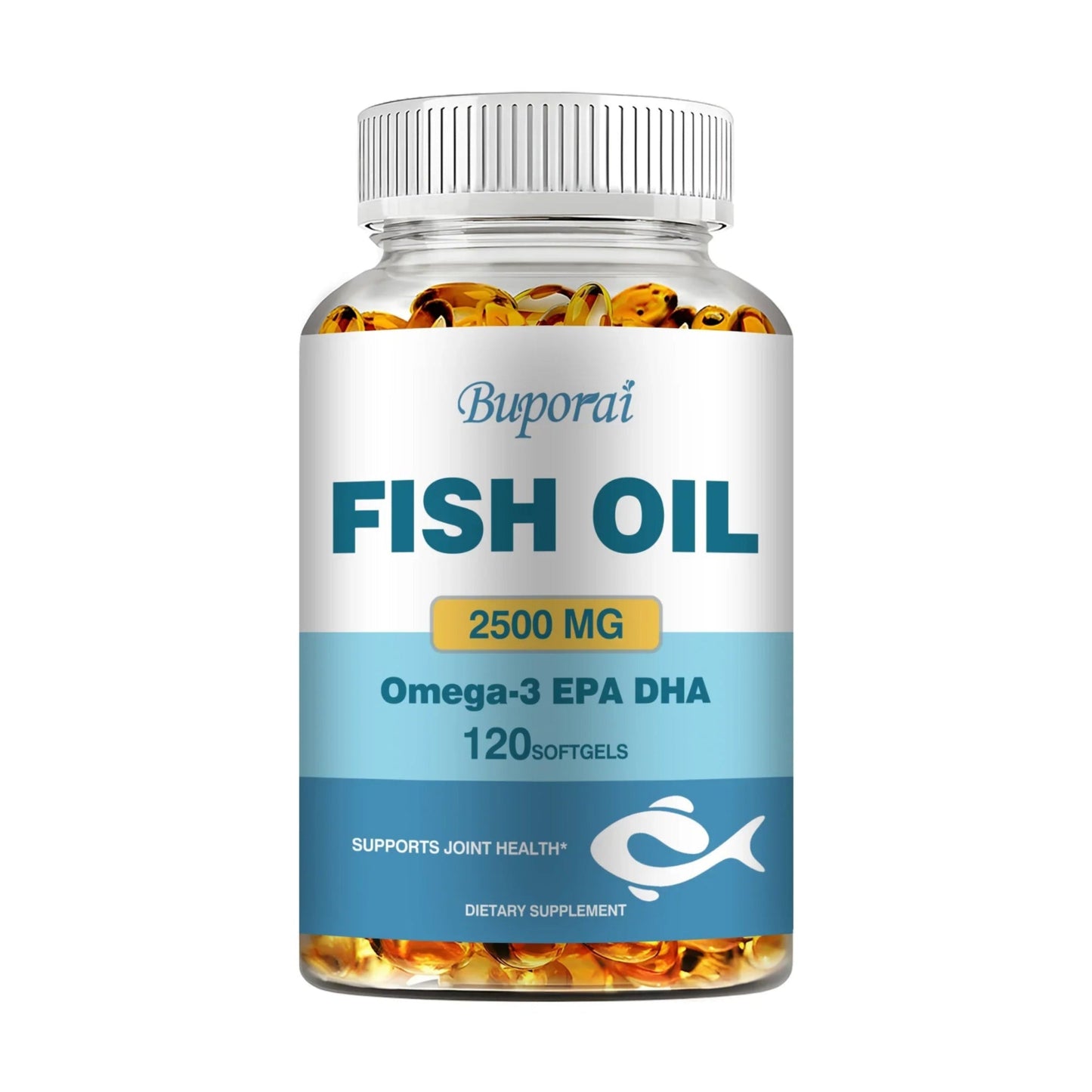 Omega-3 Fish Oil - Support Brain & Nervous System Health, Cardiovascular & Skin Health, Antioxidant - 120 Capsules