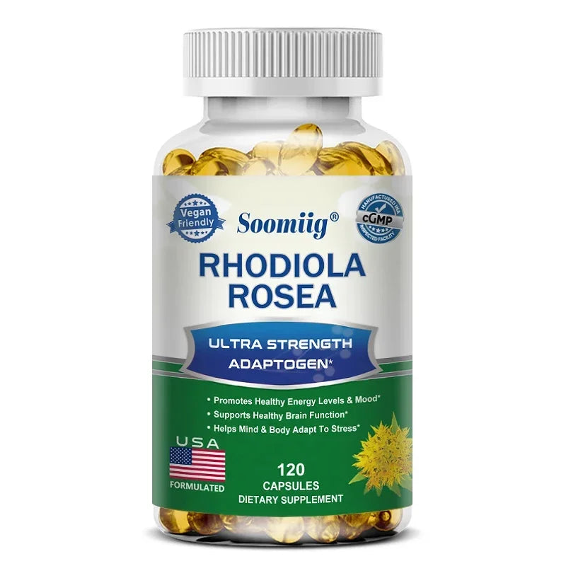 Rhodiola Rosea Capsules – Natural Energy, Focus & Mood Support (30, 60, 120 Count)